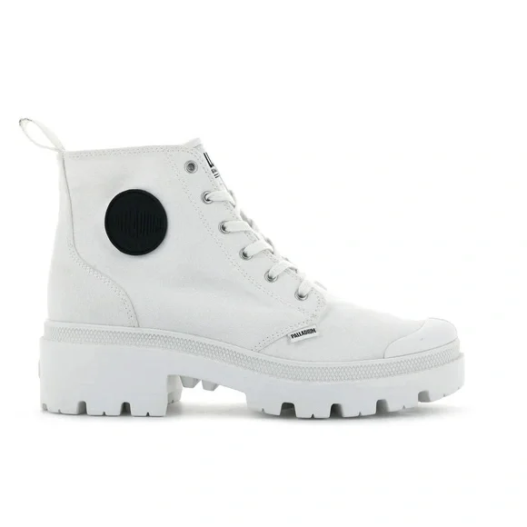 NWT Palladium Pallabase Twill Star White High-Top Boots NWT Size 9 - Picture 2 of 7
